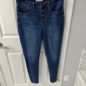 Madewell Mid Rise 9” 30 Tall Dark Blue Jeans